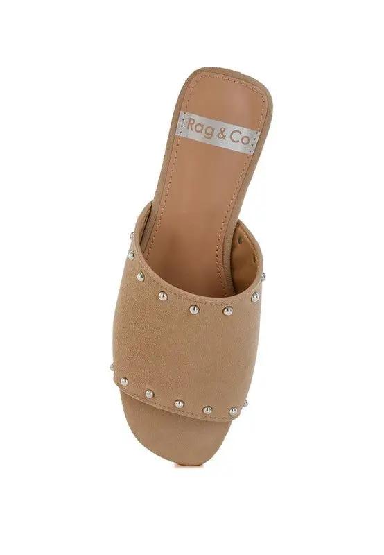 Odalia Soft Suede Leather Studded Flats for Women - Love Salve